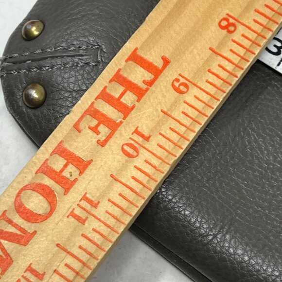 Lucky Brand Crossbody Shoulder Bag Fold over Taupe Pebbled Leather Tan Lining - Picture 11 of 11